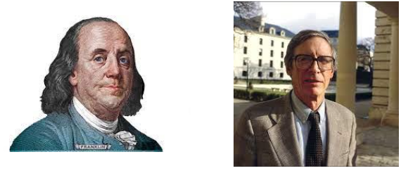 Benjamin Franklin (left), philosopher John Rawls (right), philosopher